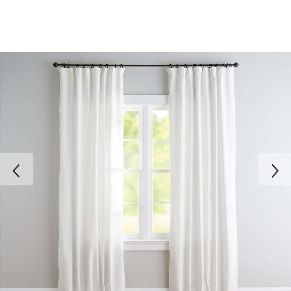 NWT Pottery Barn Emery Linen Blackout  White Curtains